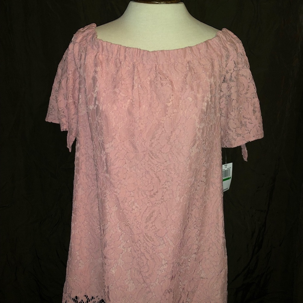 BNWT Rose colored lace lined top.